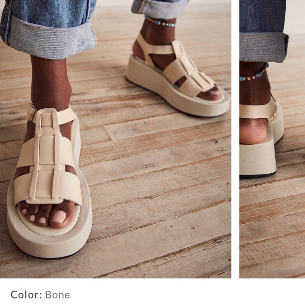 Free People Collection platform sandal 37 Gwen White